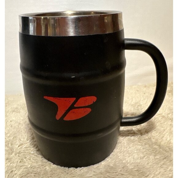 64 oz Growler Stainless Steel W/ 4 Barrell Mugs Black Exterior Insulated Debco - Picture 2 of 16